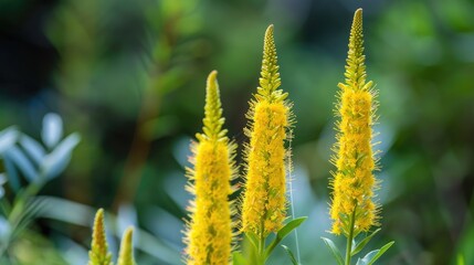 Canvas Print - Yellow foxtail flowers in close up view