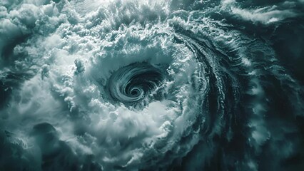 Wall Mural - a striking image of a hurricanes eye resembling a giant whirlpool in the sky.
