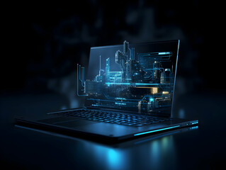 internet and data mining technology, acceleration of digital and internet processes, abstract techno