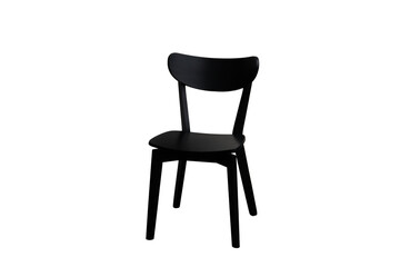 black wooden chair isolated on a white background, modern design