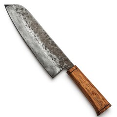 Modern farmhouse style chef s knife with a rustic yet sleek wooden handle