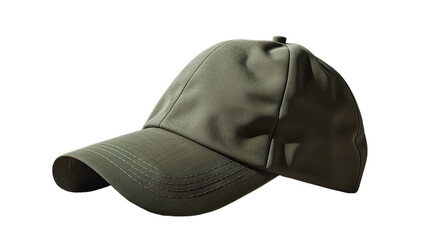 Wall Mural - Baseball cap with transparent green background seen from the side.