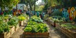 © Matus - Cultivating Community: Residents Tend to Eco-Friendly Garden, generative ai
