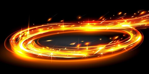 Aufkleber - Curving light trails on a dark road captured with long exposure, illustrating the dynamic energy and speed of nighttime transportation and the vibrant glow of moving vehicles, Generative AI
