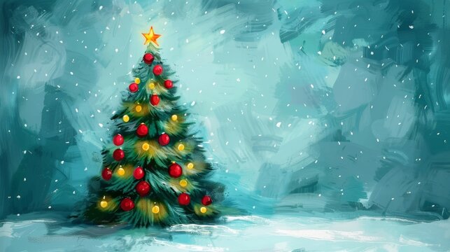 Christmas tree Festive background
