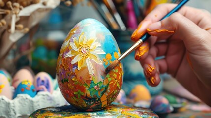 Sticker - Colorful Easter Egg Painting for Festive Celebration