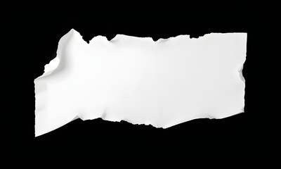 Torn white paper on a black background