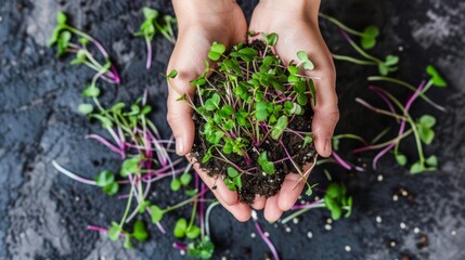 Wall Mural - Microgreen Subscription Services for Consumers