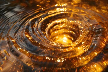 Close-up water swirl with light