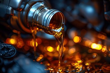 Poster - Bottle pouring liquid on coins