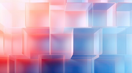 Fototapete - Glowing transparent cubes background