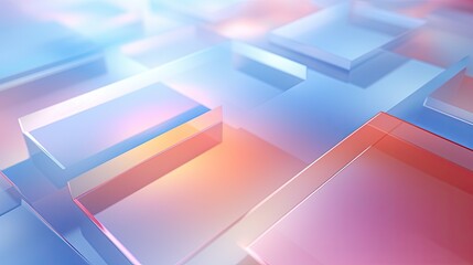Fototapete - Glowing transparent cubes background