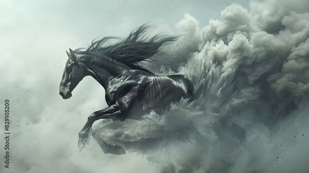 a beautiful flying horse with wings pegasus. winged divine stallion ...