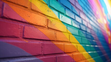 Pride-Themed Hyperrealistic Graffiti Wall: Vibrant Colors, Sharp Detail, High Quality Photorealism with Canon EOS K5 85mm