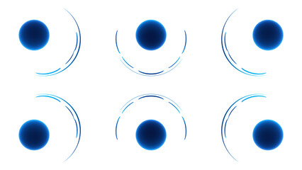 Wall Mural - pulsating rows of circles on white background. motion. pulsating circles with effect of filling pain