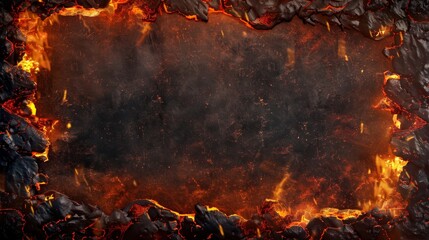 Wall Mural - Fire flame frame for text place wallpaper background
