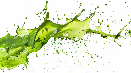 Bright green pnt splash with lively motion and transparent layers. Perfect for print and digital media. Isolated element for versatile use.