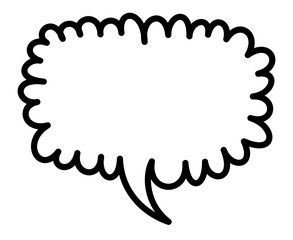 Sticker - Black cloud speech bubble outline