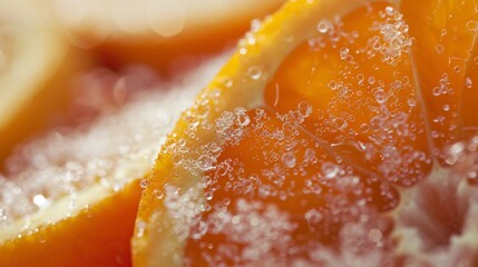 Orange fruit close-up. Pieces of orange.