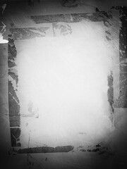 Canvas Print - Old ripped torn blank black and white posters textures backgrounds grunge creased crumpled paper vintage collage placards empty space text