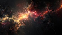 Abstract Black Background With Delicate Fractal Patterns And Glowing Highlights