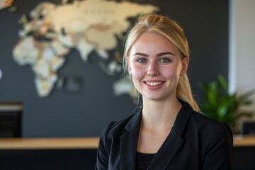 Canvas Print - Smiling young woman in business attire