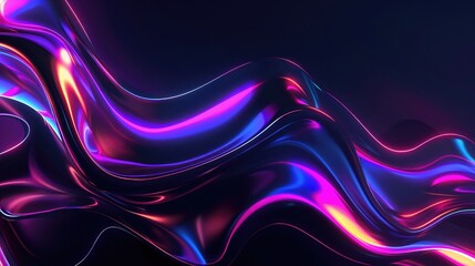 Wall Mural - abstract black background with vibrant neon light streaks and smooth gradients for a futuristic look