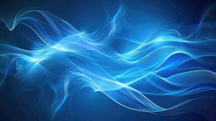 Wall Mural - Abstract blue background with flowing lines and soft gradient effects