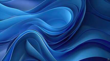 Wall Mural - Abstract blue background with layered elements and smooth light transitions