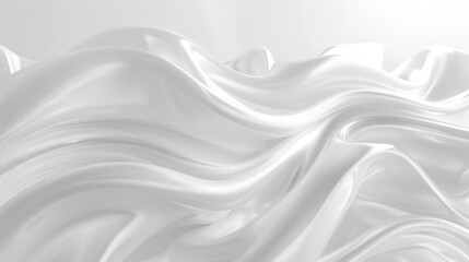 Wall Mural - Abstract white background with smooth flowing curves and elegant highlights