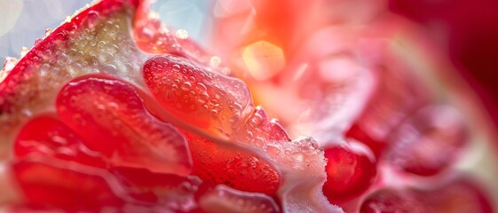 Wall Mural - Pomegranate fruit close-up. Pieces of pomegranate.