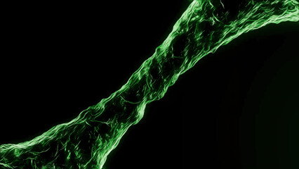 Wall Mural - moving 3d water tunnel in space. animation. side view of moving 3d fluid flow on black background. l