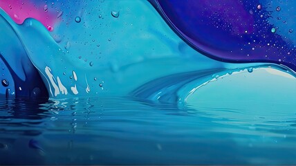 Canvas Print - water drops on blue