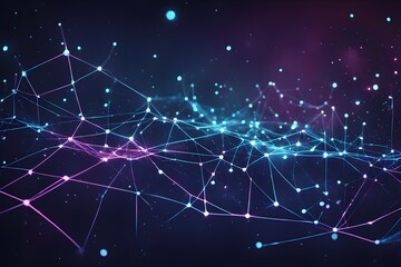 A computer generated image of a web of lines and dots