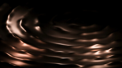 Wall Mural - moving 3d ripples on surface of liquid in dark. design. circular waves on surface of liquid in dark 