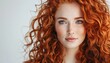 © LimeSky - Beautiful portrait of long curly ginger haired woman