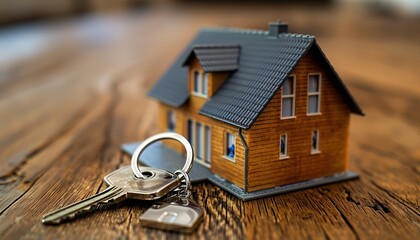 3d icon rendering of key and house isolated background. 