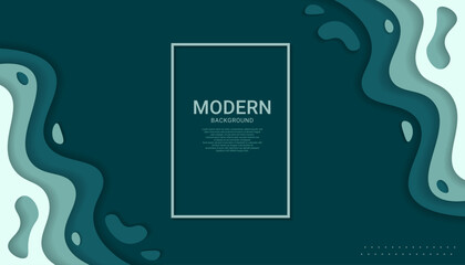 Wall Mural - green background with unique, abstract design, wavy, liquid that gives it a modern and artistic feel