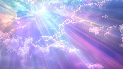 Wall Mural - radiating shades of iridescent light illuminating the sky with a glorious aura.