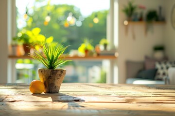 Wall Mural - Blurry interior decor on tabletop