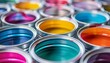 © LimeSky - Colorful tin cans with paint samples as a backdrop