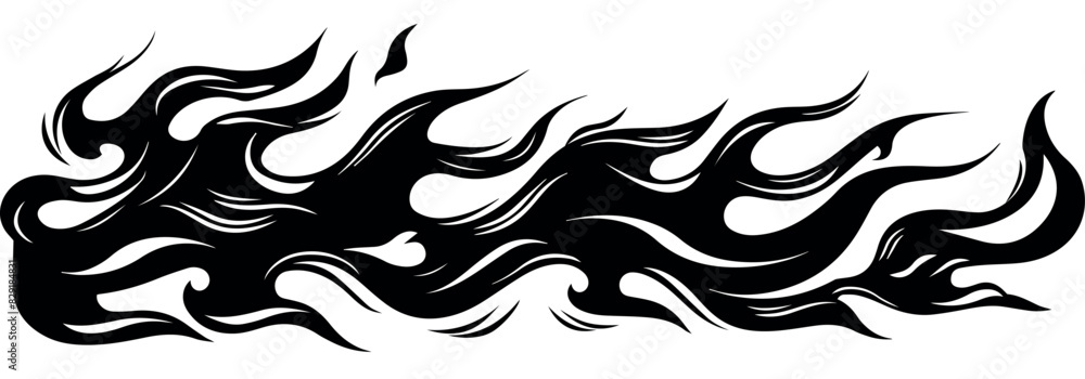 Flame fire border frame silhouette template vector illustration clipart ...