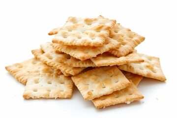 Wall Mural - Crumbled cracker on white backdrop