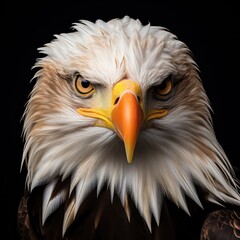 eagle head isolated on a black background