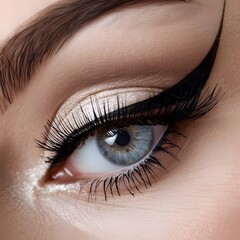 Captivating Cat-Eye Eyelash Extensions with Dramatic Winged Effect