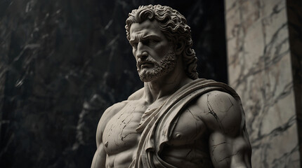  Marble Statue of a Strong Powerful Man