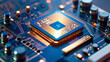 © Artistic Visions - powerful computer processor chip resenting artificial intelligence, AI technology, future tech