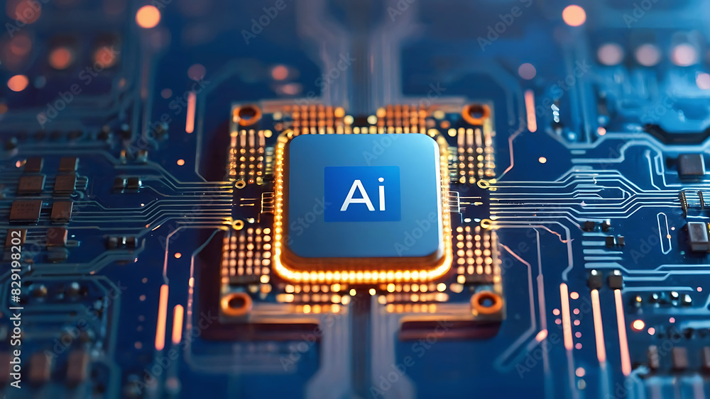 powerful computer processor chip resenting artificial intelligence, AI ...