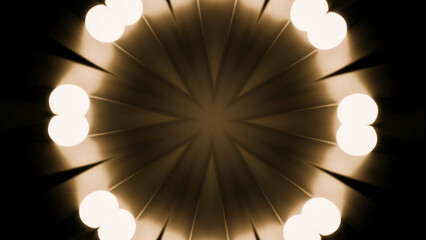 Wall Mural - pulsating hypnotic animation in center. design. dark background rays with pulsating luminous pulses.