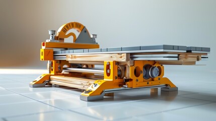 Wall Mural - High-quality image of a tile cutter, isolated on a white studio background